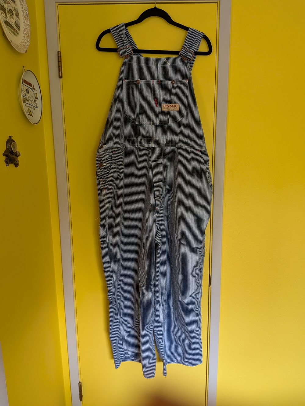 Vintage Big Mac Blue & White Railroad Striped Overalls